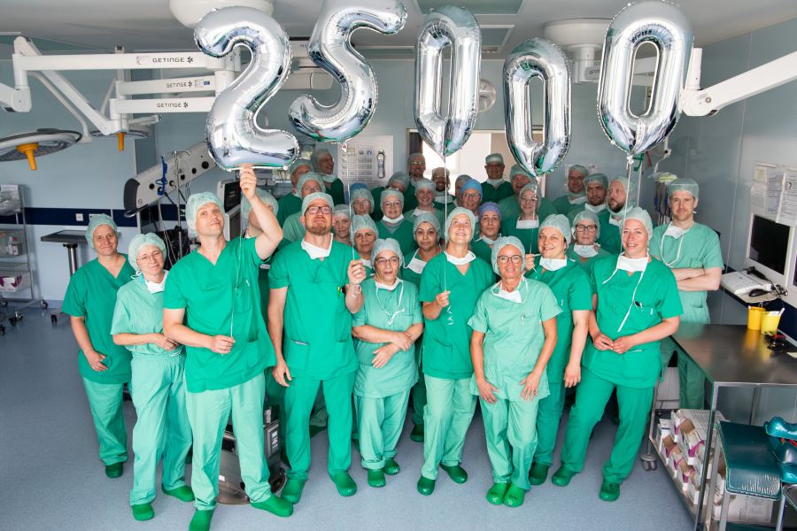 Die 25.000 Prostata-Entfernung wurde uch im OP vom Team gefeiert. 